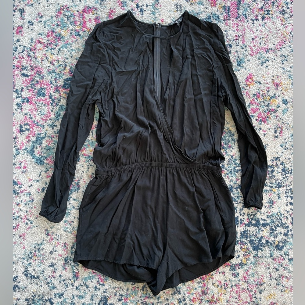 Black Express romper with front cutout